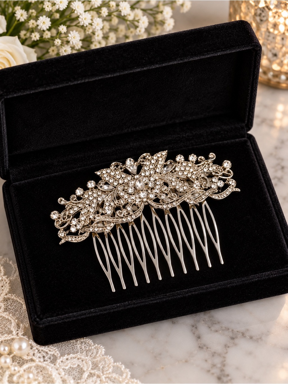 Butterfly Hair Comb with Rhinestones NWOT
